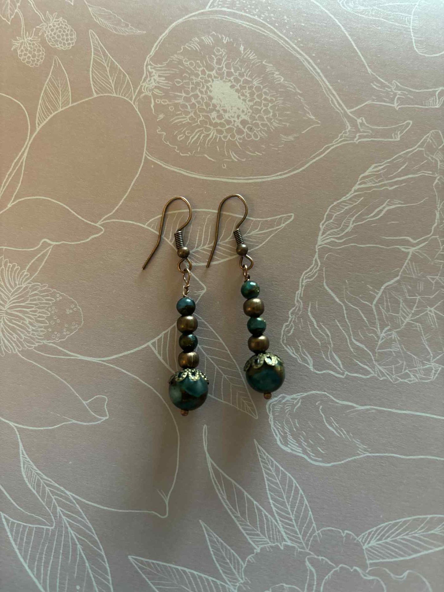 NEW - IMPRESSION JASPER & COPPER DROP EARRINGS - Wild & Rooted