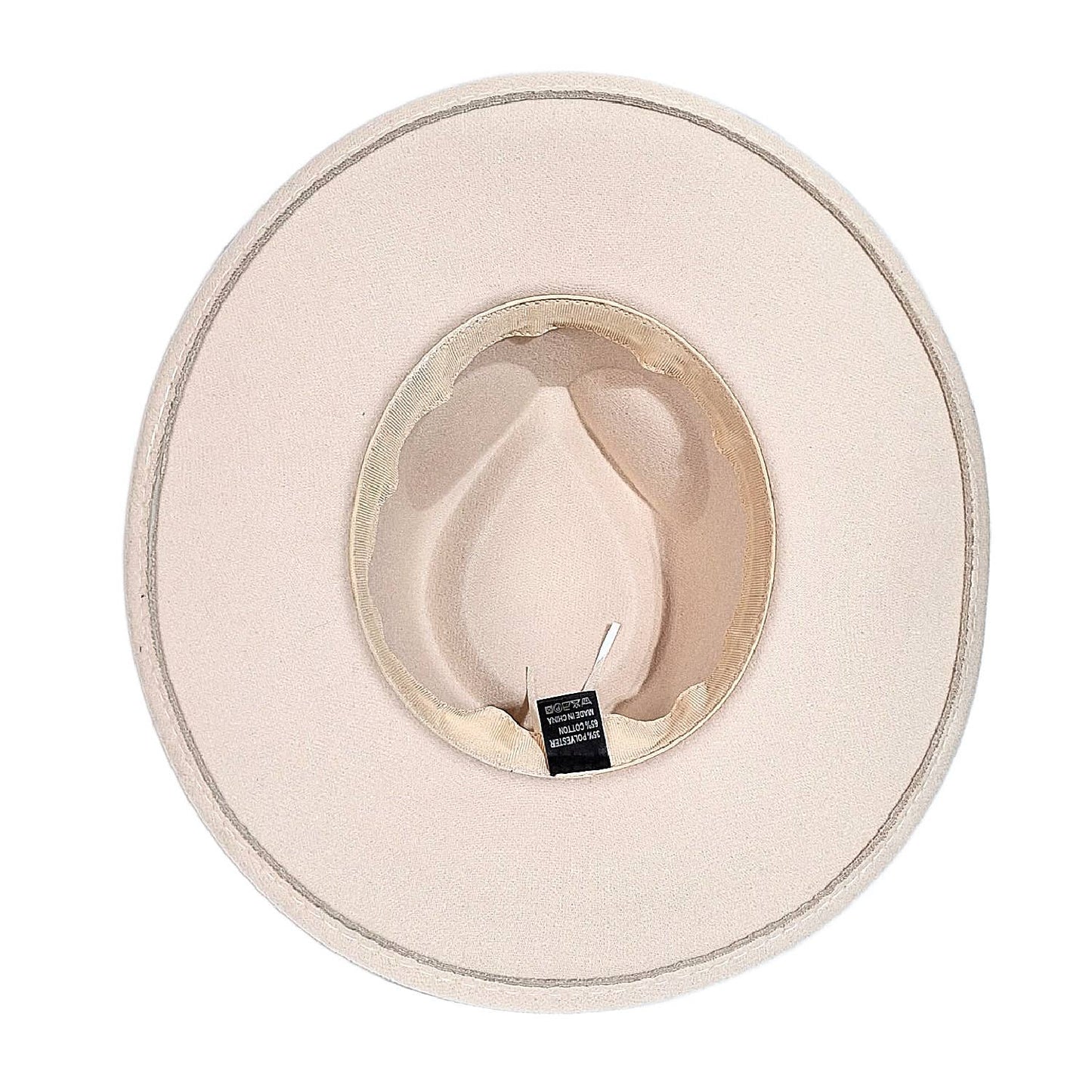 "NEW" Women's Wide Brim Felt Fedora Hat with Leather Hat Band