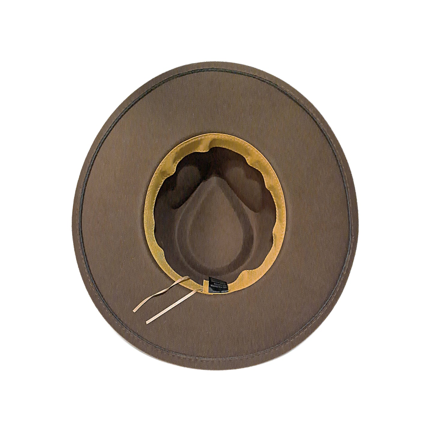 "NEW" - Women's Wide Brim Felt Fedora Hat with Leather Band (Brown)