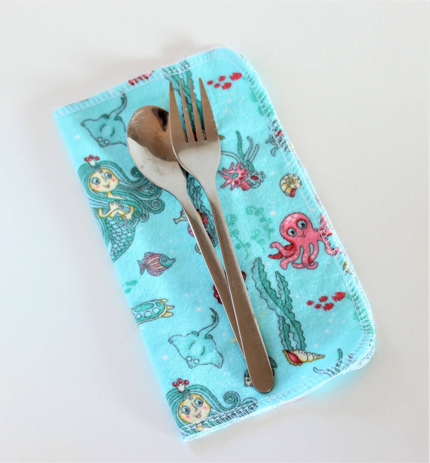 "NEW" CHILDRENS - REUSABLE COTTON FLANNEL NAPKINS (Set of 10)