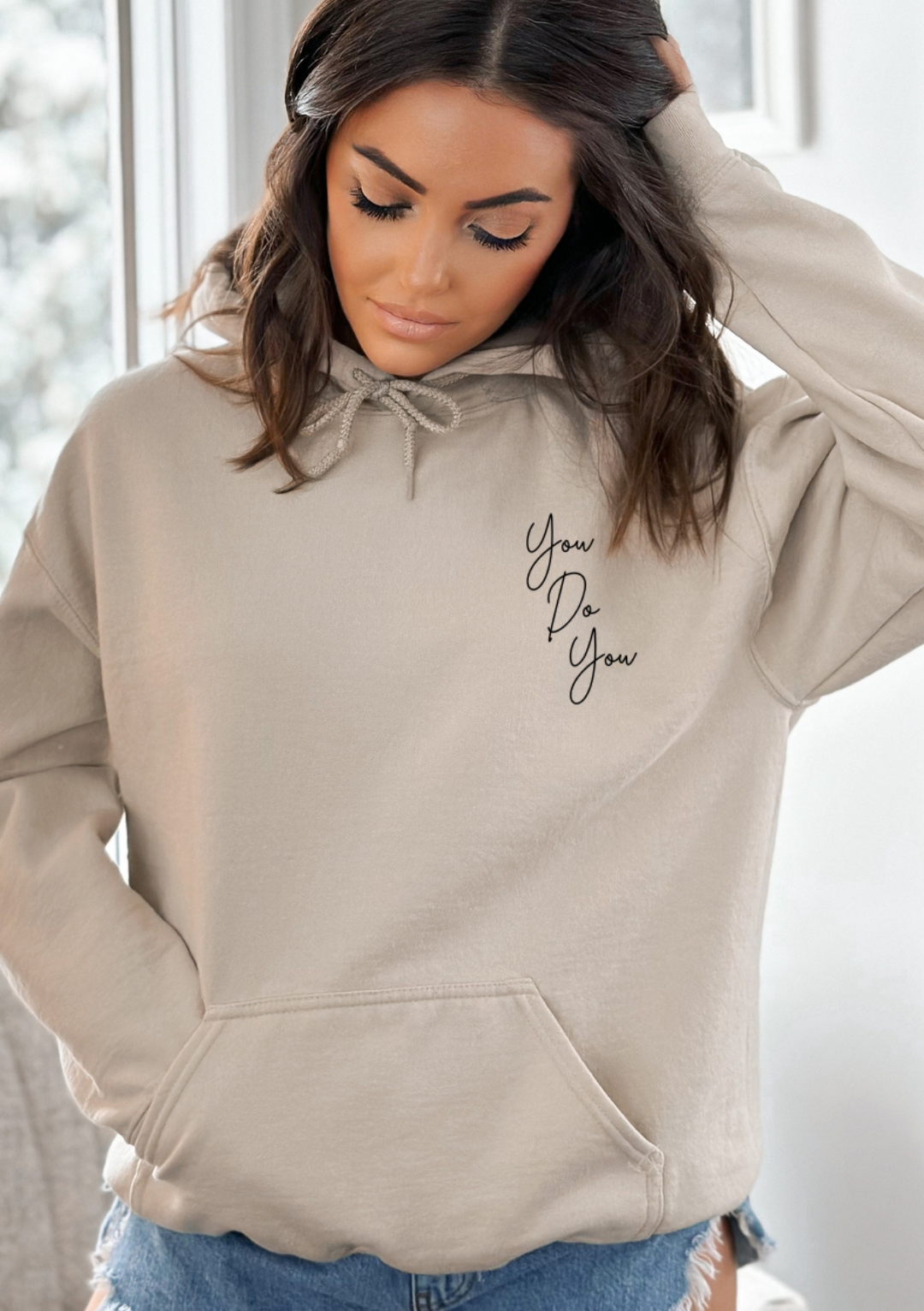 "NEW" HOODIE - YOU DO YOU - CREAM - XL