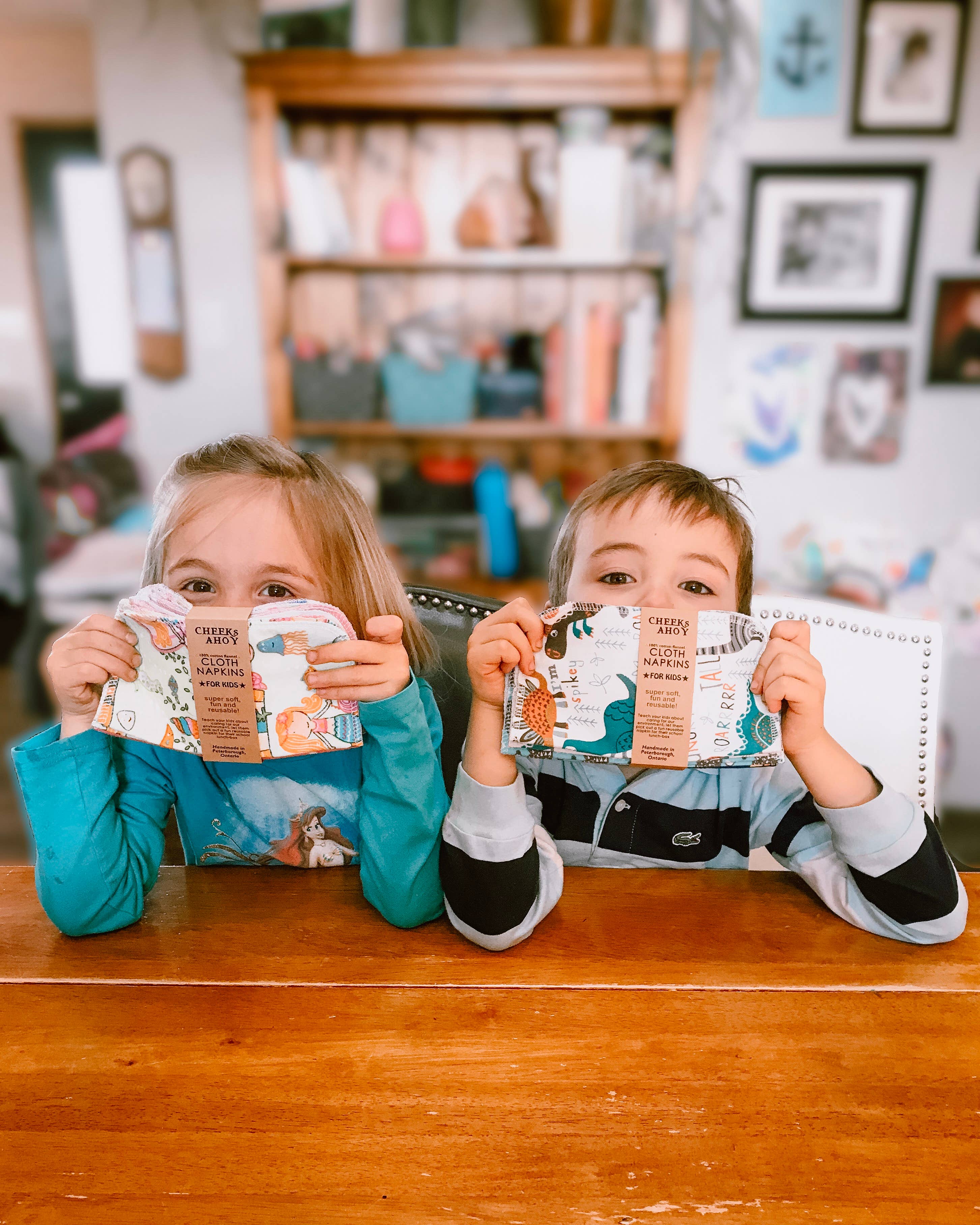 "NEW" CHILDRENS - REUSABLE COTTON FLANNEL NAPKINS (Set of 10)