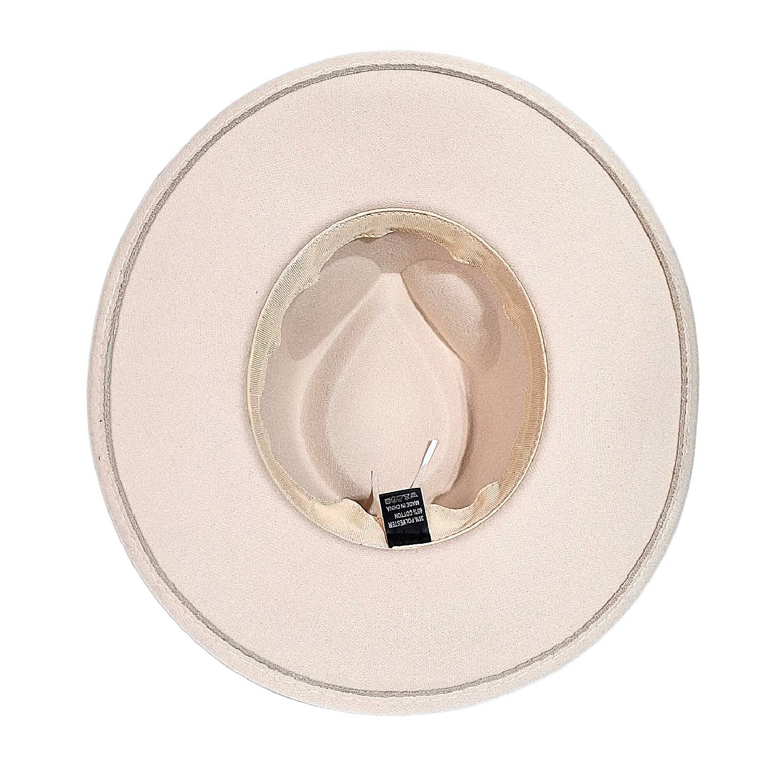 "NEW" Women's Wide Brim Felt Fedora Hat with Leather Hat Band