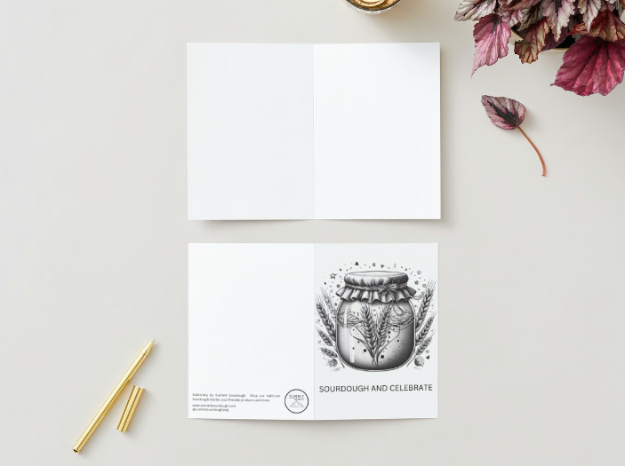 Sourdough & Celebrate Greeting Card | Blank Inside | Artisan Baking Lover Card