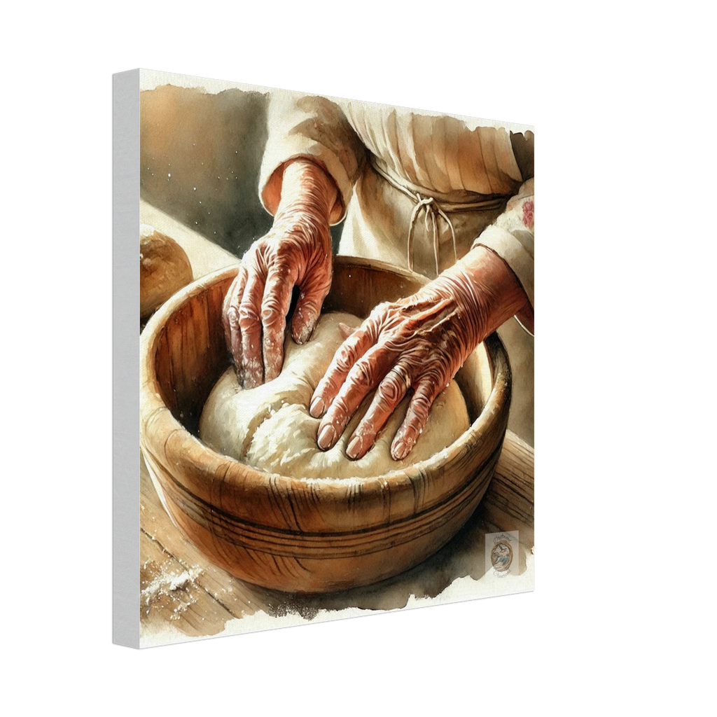 KNEADING "The Baker’s Touch" - Canvas Wrap Print  12x12″