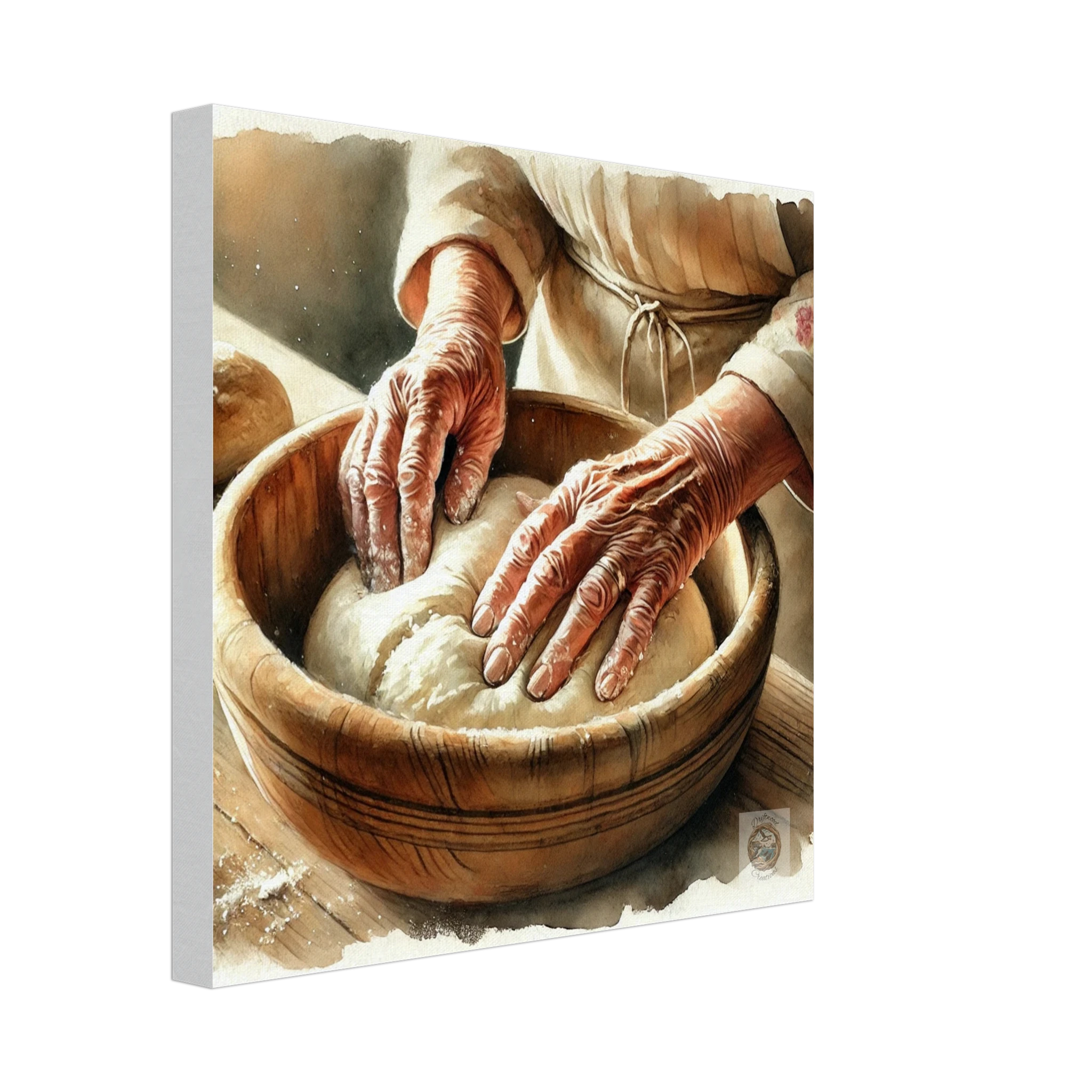 KNEADING "The Baker’s Touch" - Canvas Wrap Print  12x12″
