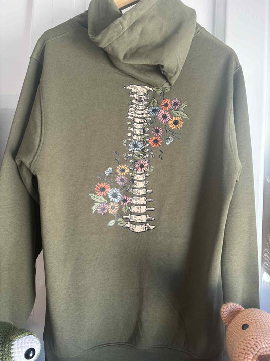 NEW - Hoodie - Grow Through It - Army Green -  Large