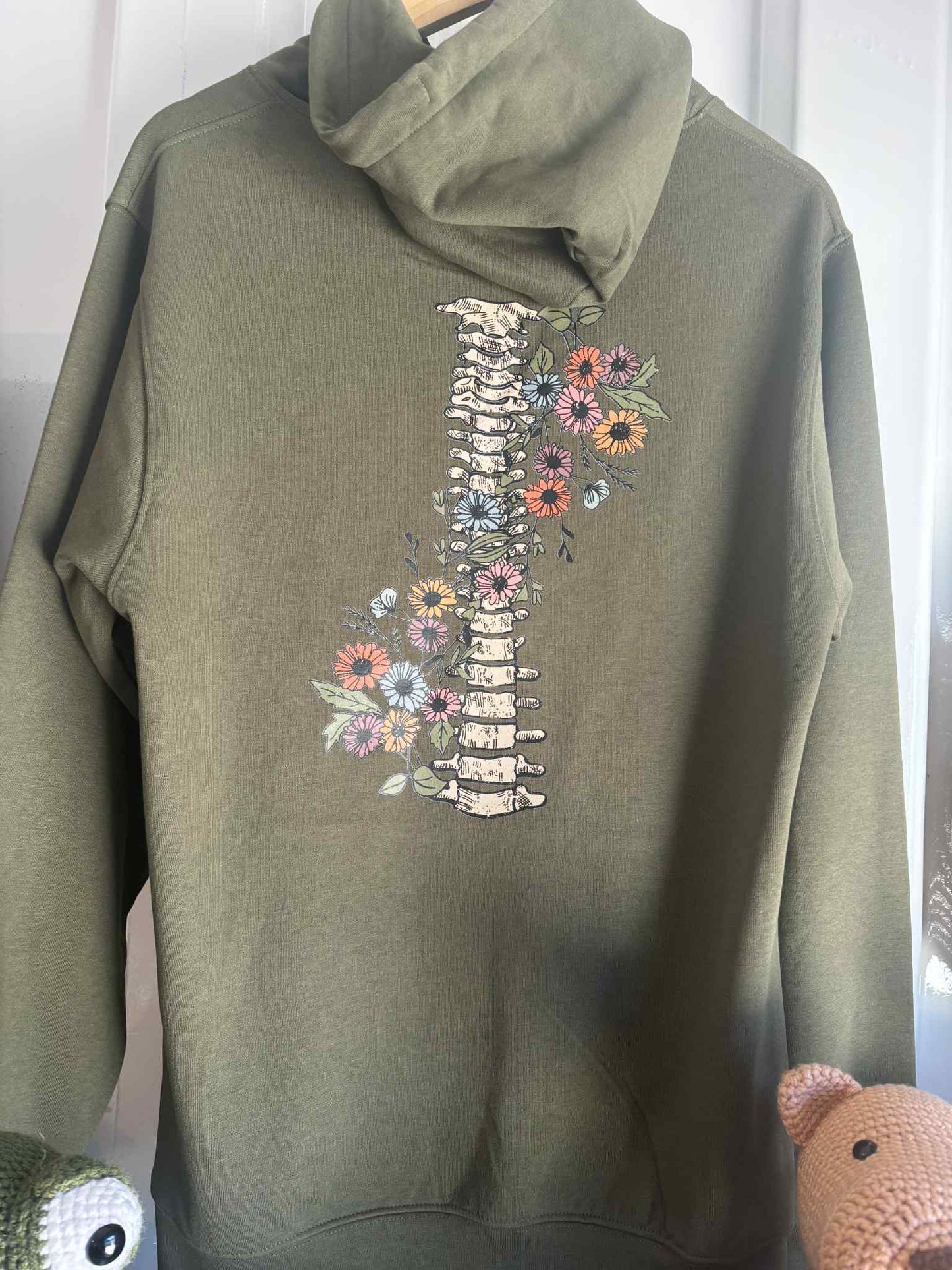 New  - Hoodie - Grow Through It - Army Green -  Small