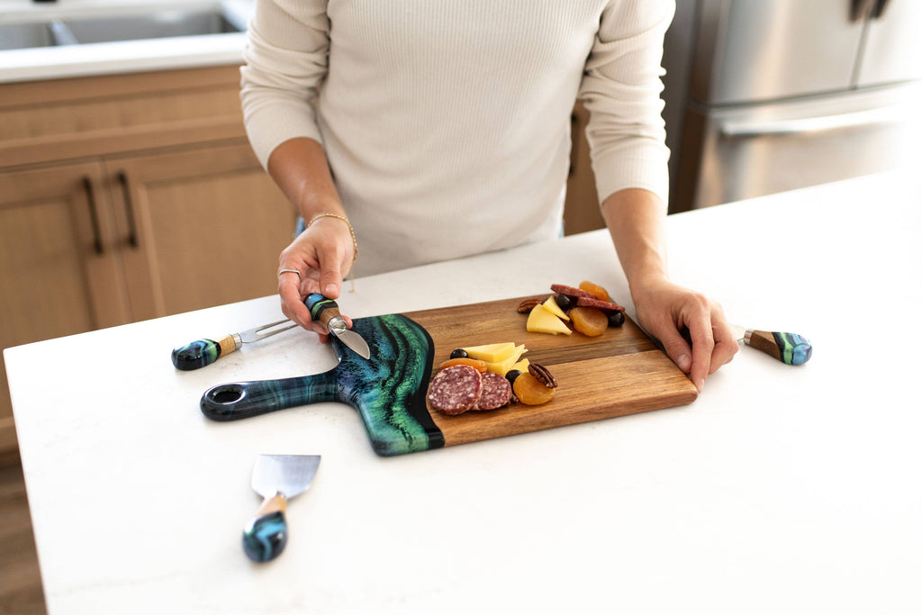 Northern Lights Acacia & Resin Charcuterie Board