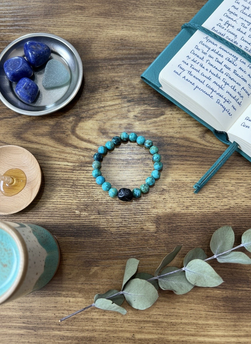 Imperial Turquoise + Lava Stone Bracelet | Wild & Rooted