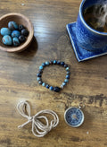 BRACELET- Blue Imperial Jasper & Lava Chunk Diffuser