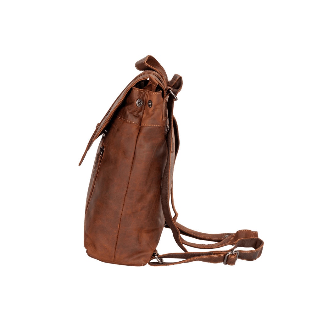 Vintage Full-Grain Leather Backpack (Handcrafted) - Brown
