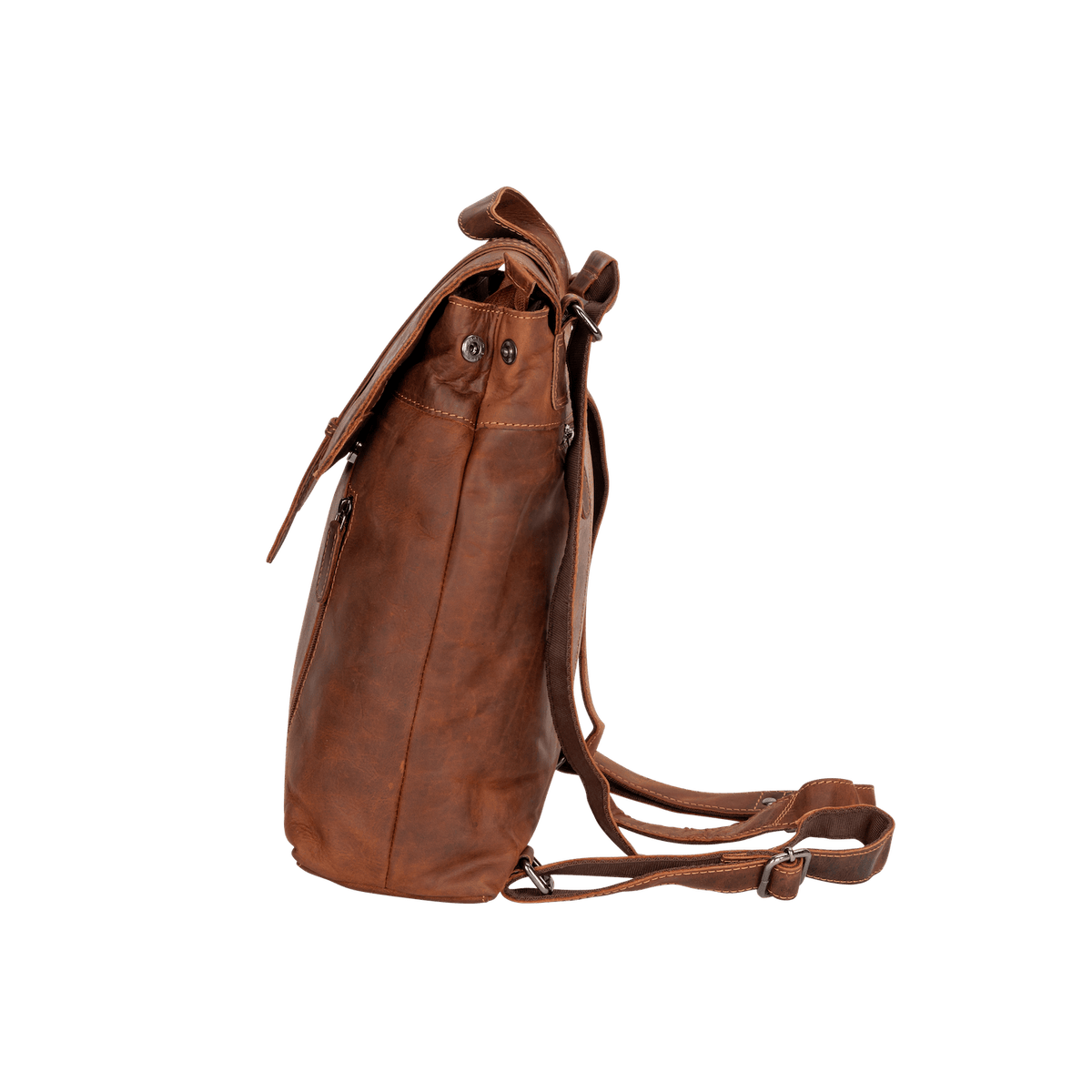 Vintage Full-Grain Leather Backpack (Handcrafted) - Brown