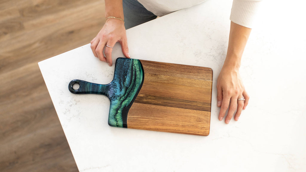 Northern Lights Acacia & Resin Charcuterie Board