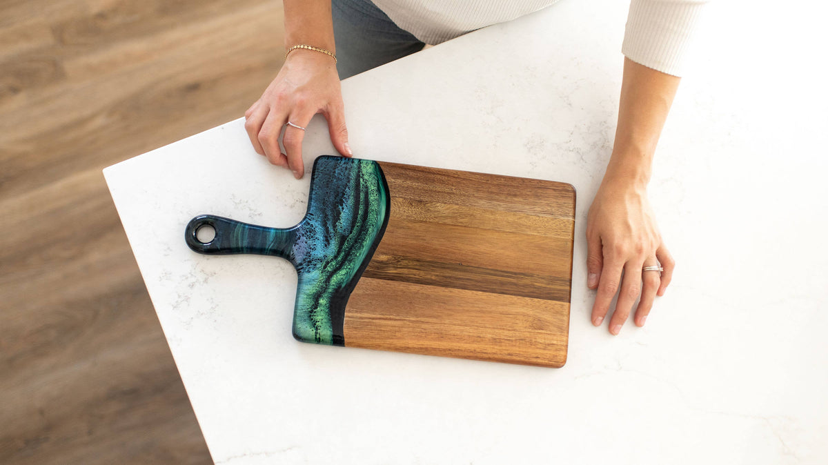 Northern Lights Acacia & Resin Charcuterie Board