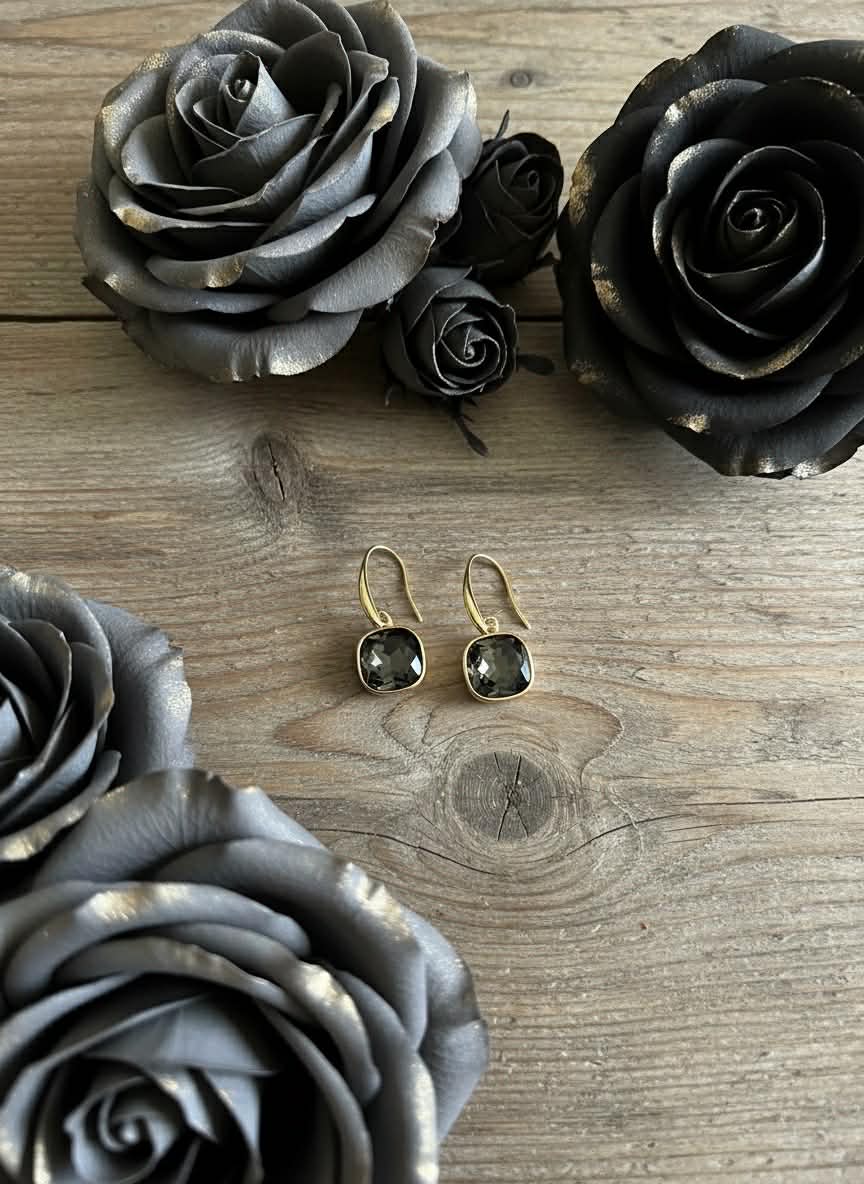 EARRINGS - Noir Elegance - Austrian Crystal
