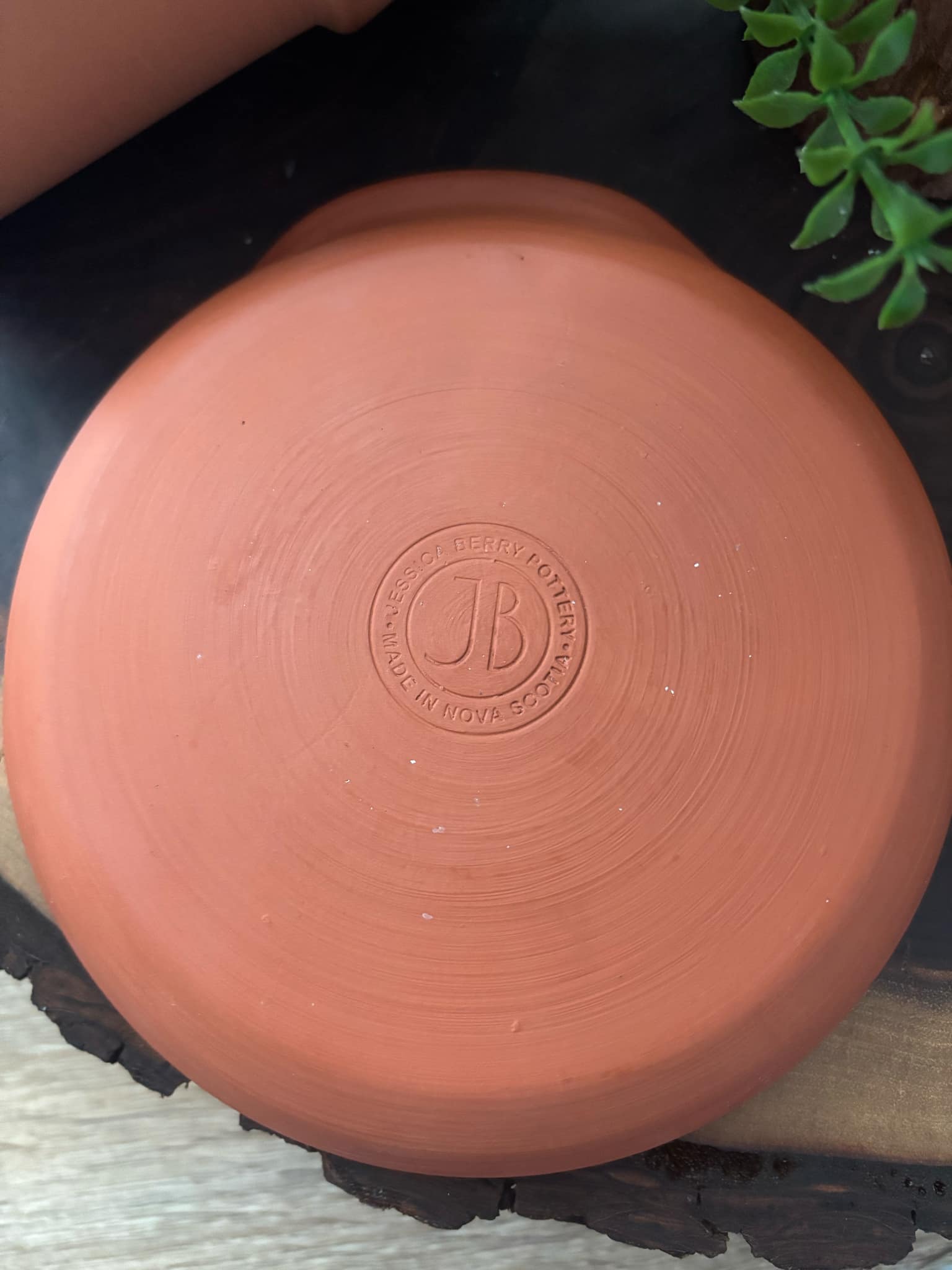 "NEW" POTTERY SPOON REST - BLUE LEAVES