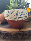 POTTERY BOWL | FLOWER POT - BLUE LEAVES (Sale)