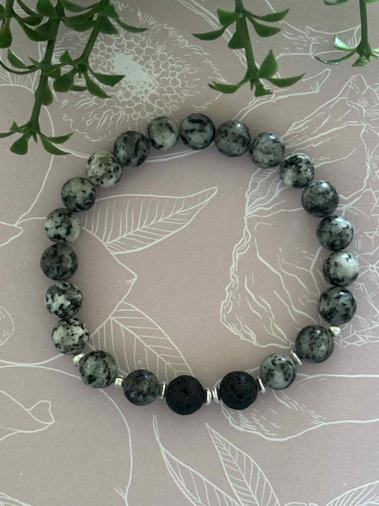 NEW BRACELET - DALMATION STONE & STERLING SILVER
