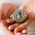 VINTAGE INSPIRED - Rabbit Locket - Large Round Brass Locket - 20 Inch Chain