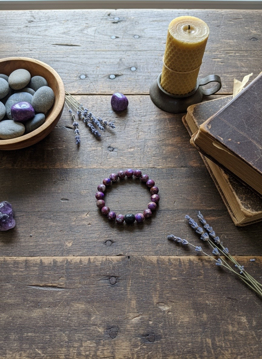 BRACELET- Imperial Jasper (Purple) 10mm Gemstone