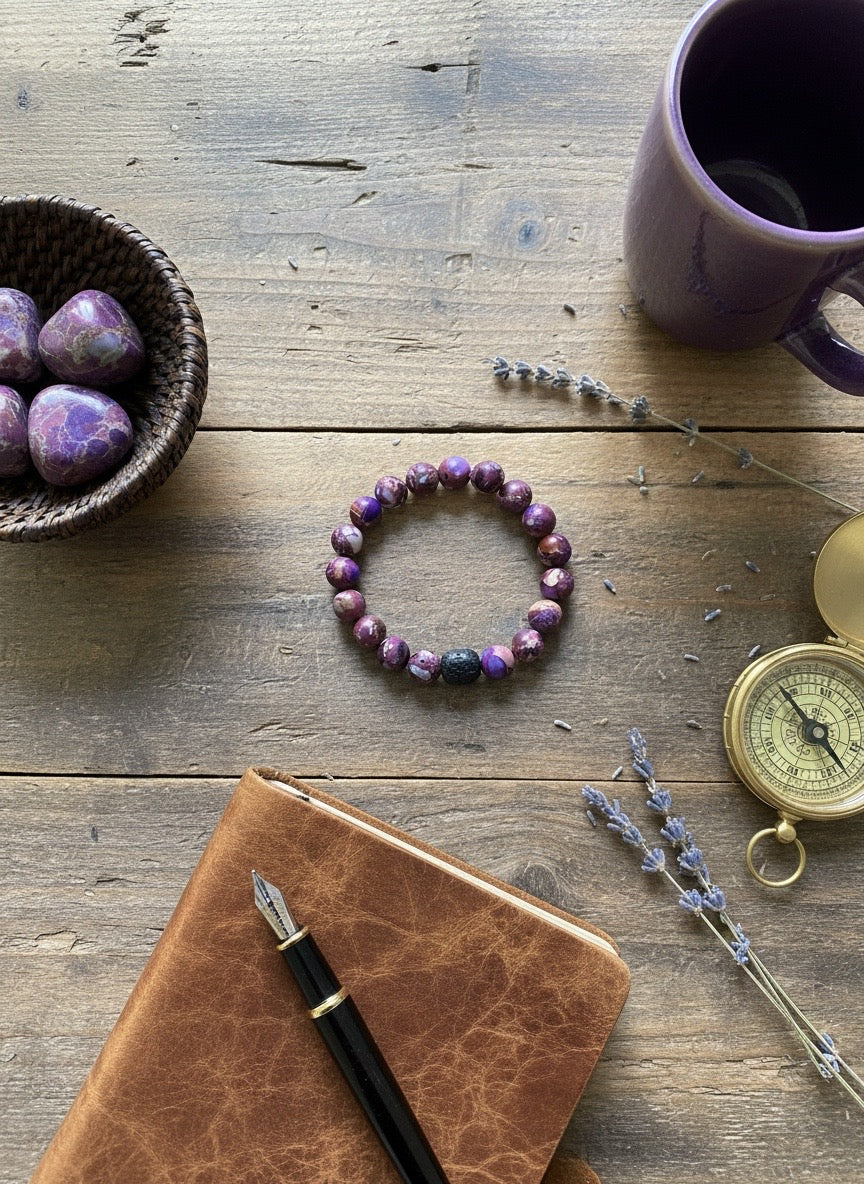 BRACELET- Imperial Jasper (Purple) 10mm Gemstone