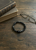BRACELET - MEN’S ZEBRA JASPER GEMSTONES + LAVA NUGGET – Handcrafted Gemstone Jewelry