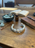 CUFF BRACELET- Copper Wire Wrapped Amazonite Coin Beads