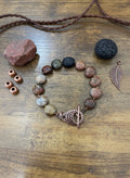 BRACELET- Red Creek Jasper & Copper Tierracast Toggle