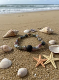 BRACELET - GEMSTONES - Rainbow Tourmaline + Lava Nugget