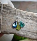 "NEW" NECKLACE - TRIPLE DROP CHARM - Swarovski Crystal & Czech Glass