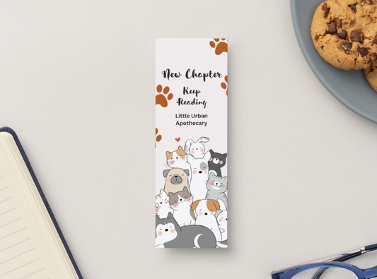"NEW" BOOKMARK - KEEP READING WITH CATS & DOGS - Handmade
