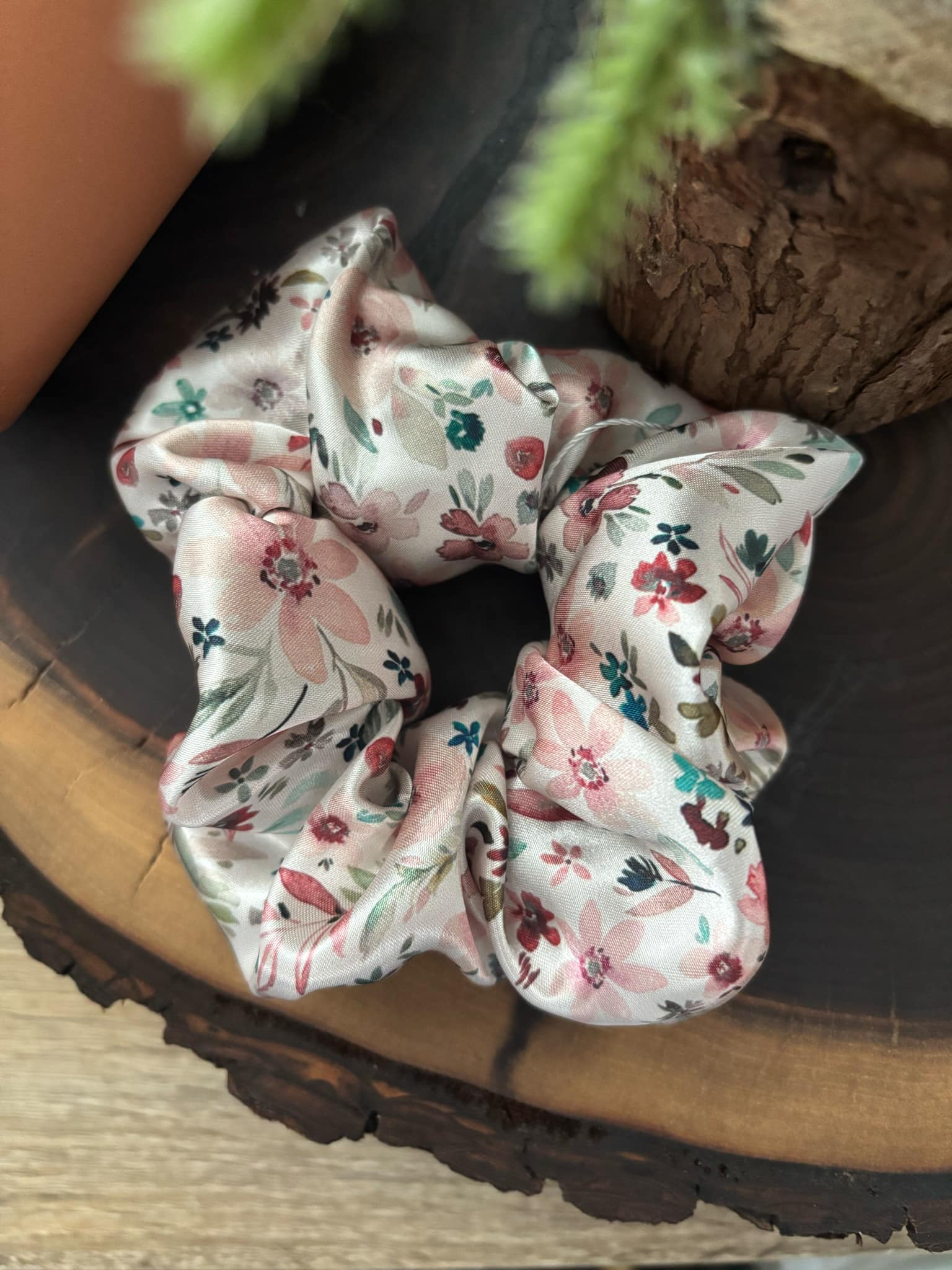 "NEW" SCRUNCHIE - SATIN - WOODLAND FLORAL
