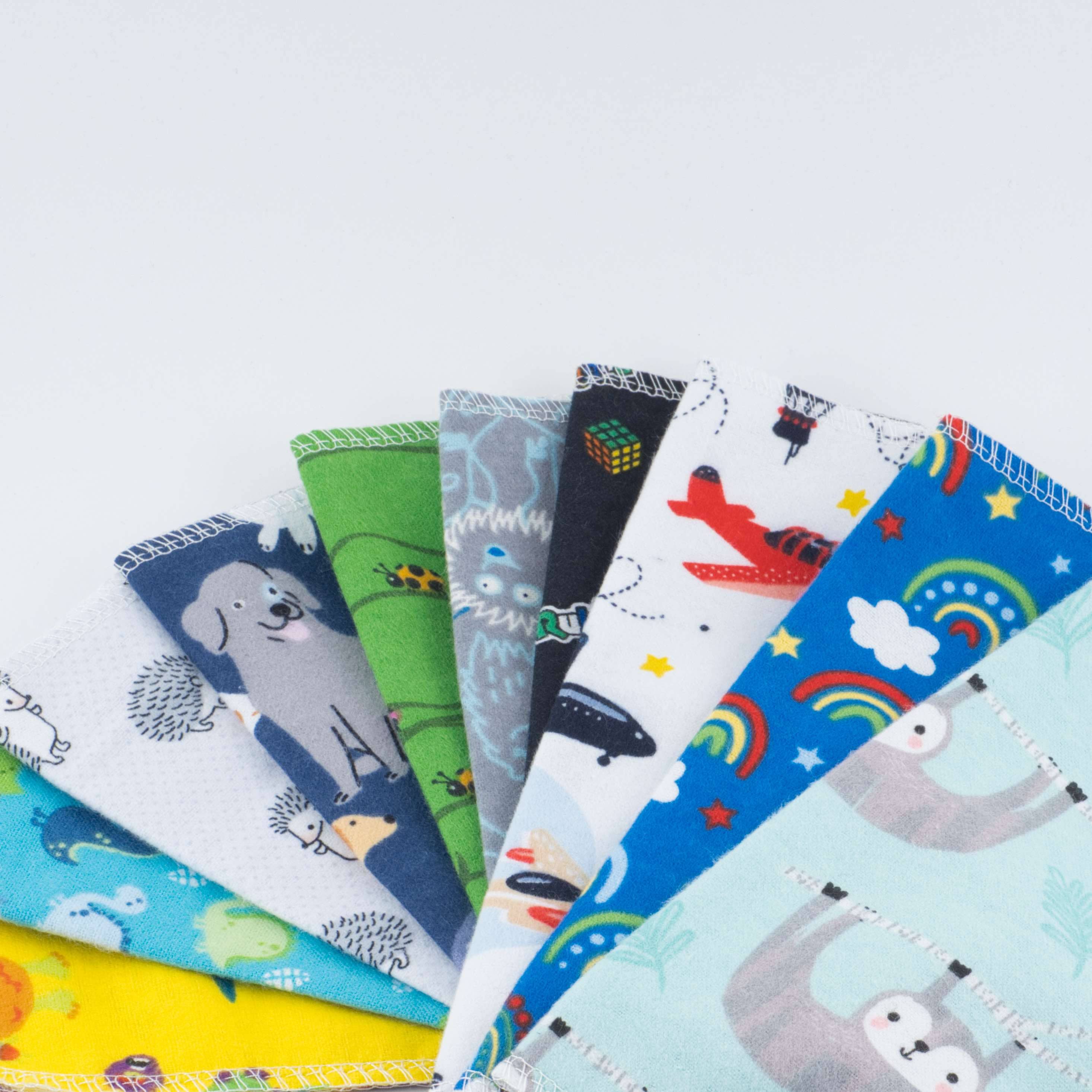 "NEW" CHILDRENS - REUSABLE COTTON FLANNEL NAPKINS (Set of 10)