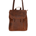 Vintage Full-Grain Leather Backpack (Handcrafted) - Brown