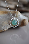 NECKLACE - Aqua Chalcedony Sterling Silver – Soft, Coastal Elegance