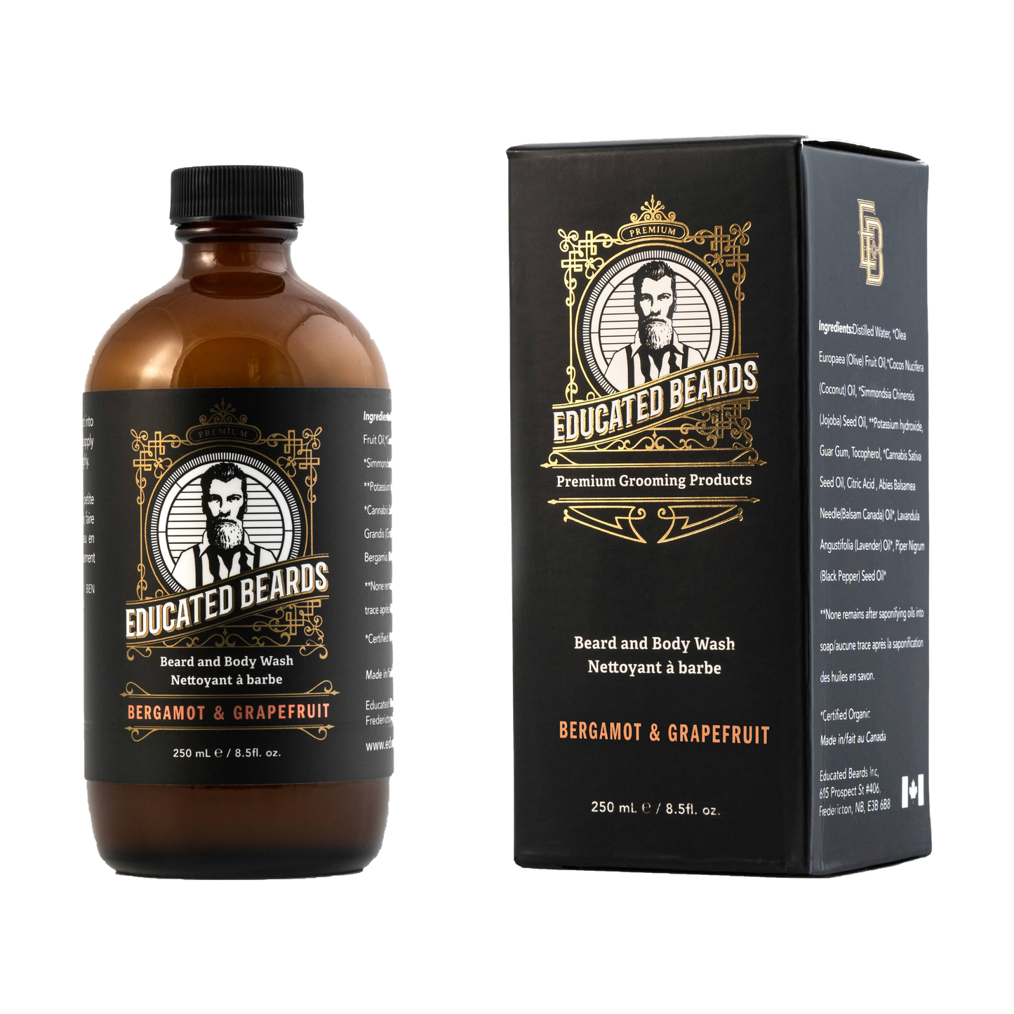 "NEW" EDUCATED BEARDS - BEARD WASH - BERGAMOT & GRAPEFRUIT