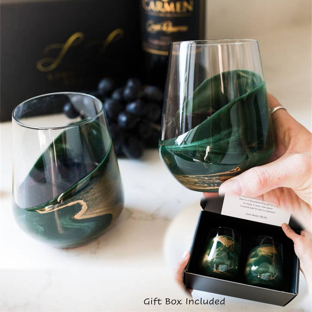 Jade Green – Christmas Inspired 15 oz Wine Glass Tumbler