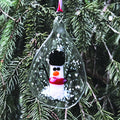 CHRISTMAS ORNAMENT - INFUSED GLASS - Teardrop Snowmen Sun Catchers with Red Scarf