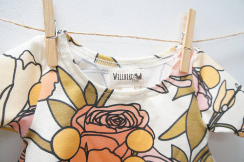 "NEW" DRESS - BABY SWING - MOD FLORAL PRINT-  Handmade-  3-6 months