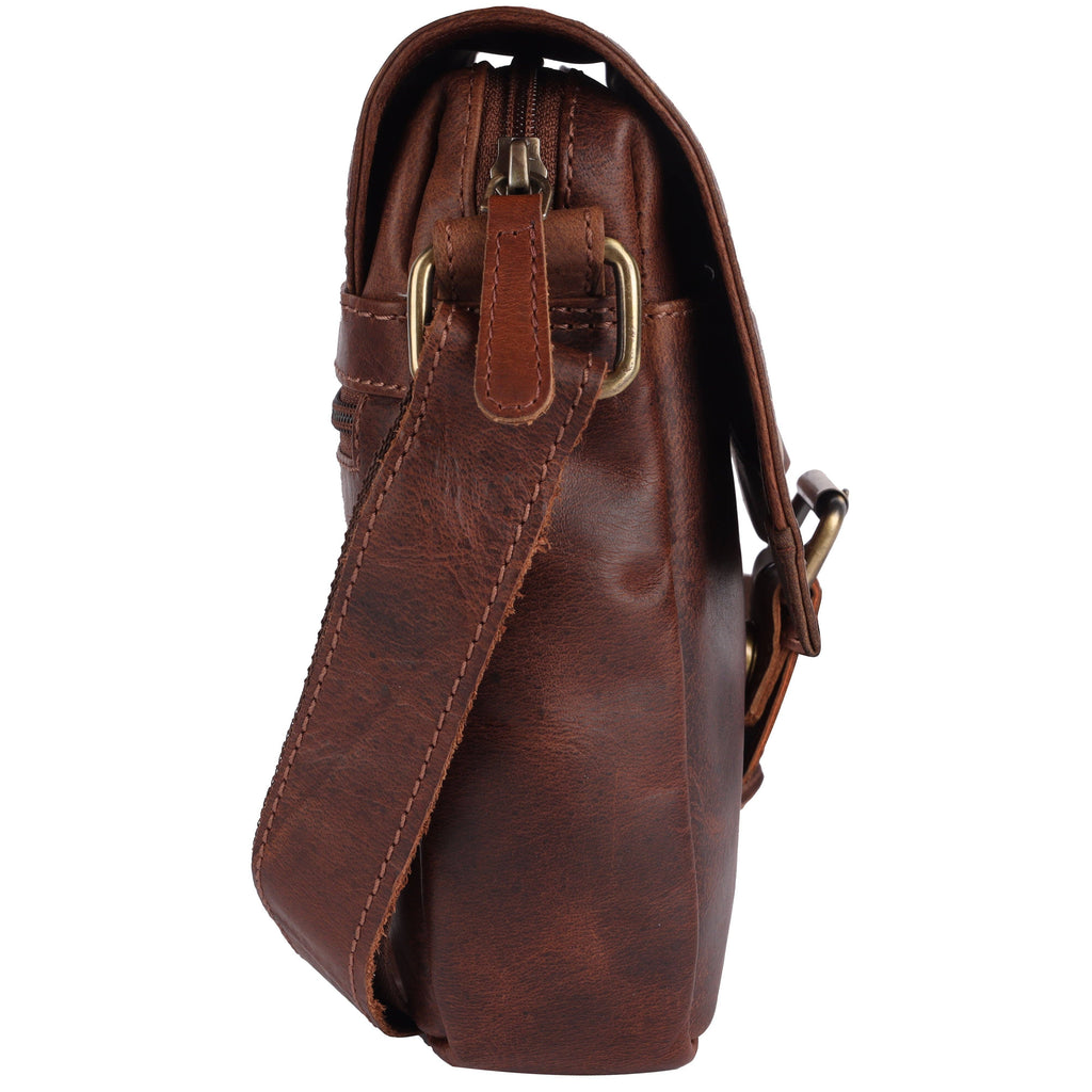 MESSENGER BAG - TIMELESS VINTAGE REAL LEATHER - Light Brown