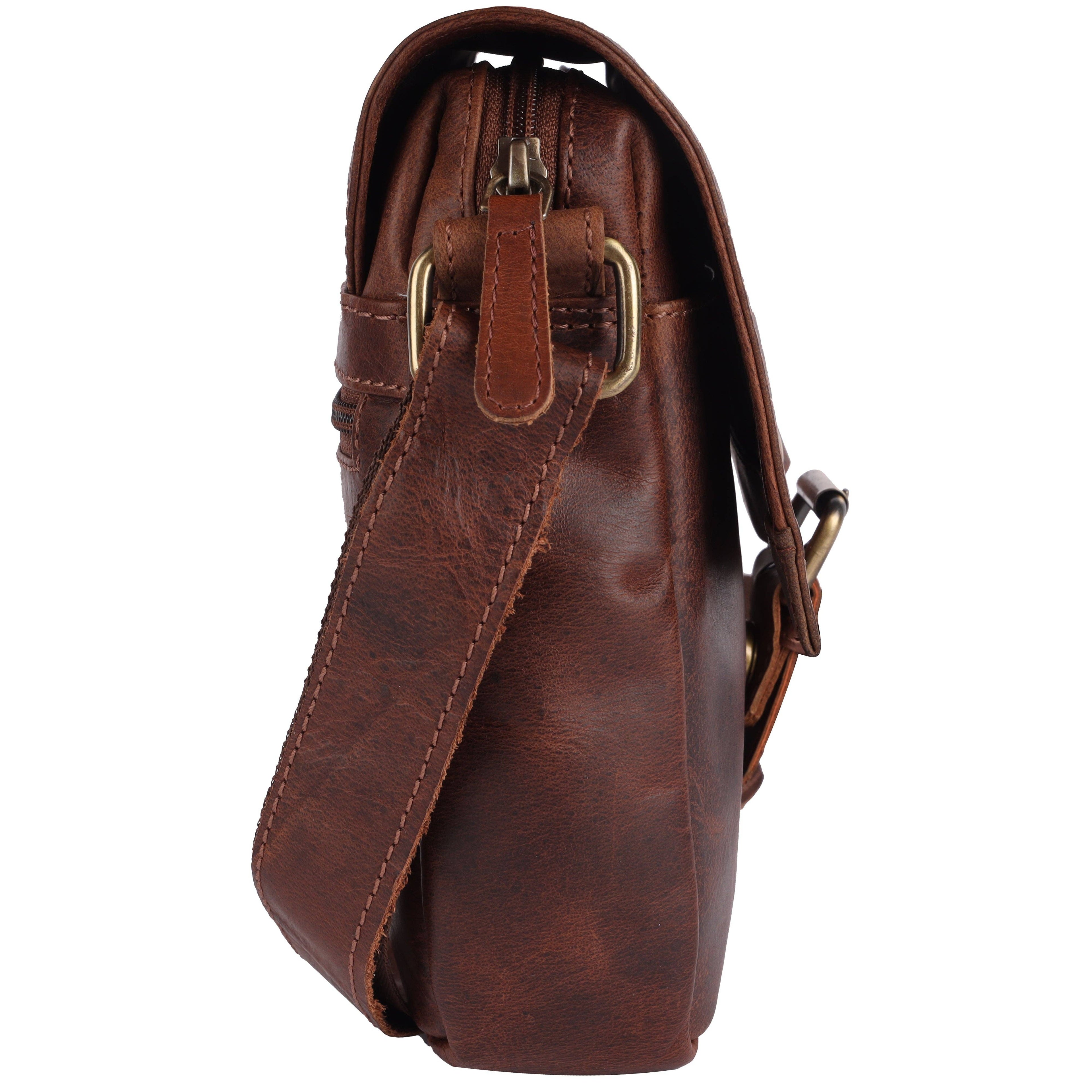 MESSENGER BAG - TIMELESS VINTAGE REAL LEATHER - Light Brown