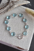 BRACELET - Luminous & Luxe Sky Blue Topaz +  Sterling Silver + Toggle